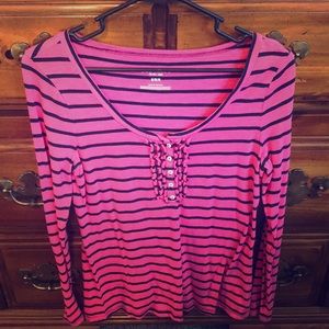 Old navy striped tee with ruffles